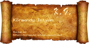 Körmendy István névjegykártya