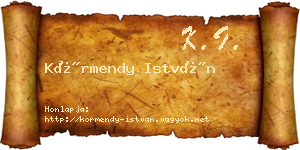 Körmendy István névjegykártya