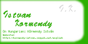 istvan kormendy business card