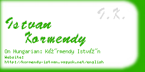 istvan kormendy business card